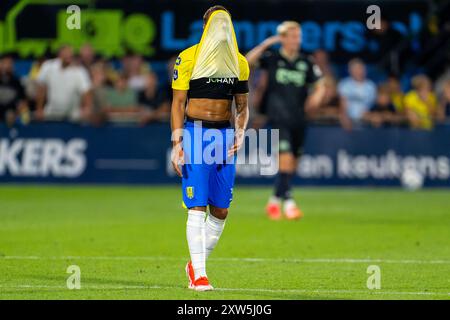 Waalwijk, pays-Bas. 17 août 2024. WAALWIJK, PAYS-BAS - 17 AOÛT : Liam van Gelderen du RKC Waalwijk semble abattu lors du match néerlandais Eredivisie entre le RKC Waalwijk et le FC Groningen au Mandemakers Stadion le 17 août 2024 à Waalwijk, pays-Bas. (Photo de Joris Verwijst/Orange Pictures) crédit : Orange pics BV/Alamy Live News Banque D'Images