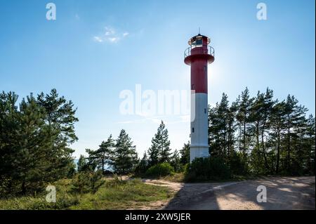 Phare de Tohvri sur l'île de Hiiumaa en été, Estonie Banque D'Images