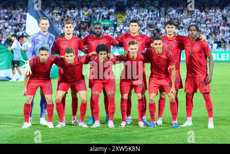 Équipe FCB : Manuel NEUER, gardien de but FCB 1 Josip Stanisic, FCB 44 Dayot Upamecano , FCB 2 MinJae Kim, min-Jae Kim , FCB 3 Aleksandar Pavlovic, FCB 45 Mathys tel, FCB 39 Raphael Guerreiro, FCB 22 Thomas MUELLER, Müller, FCB 25 Serge GNABRY, FCB 7 Joshua KIMMICH, FCB 6 Jamal MUSIALA, FCB 42 dans le match SSV ULM - FC BAYERN MUENCHEN 0-4 DFB-Pokal, Coupe d'Allemagne de football, 1.round le 16 août 2024 à Ulm, Allemagne. Saison 2024/2025 photographe : Peter Schatz - LA RÉGLEMENTATION DFB INTERDIT TOUTE UTILISATION DE PHOTOGRAPHIES comme SÉQUENCES D'IMAGES et/ou QUASI-VIDÉO - Banque D'Images