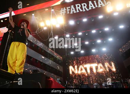 Sao Paulo, Sao Paulo, Brésil. 17 août 2024. SAO PAULO (SP), 17/08/2024- FARRAIAL/SHOW/NATTAN/SP- spectacle du chanteur Nattan, pendant Farraial, l'un des plus grands festivals de musique country au Brésil, qui se tient à Arena Anhembi, dans la ville de Sao Paulo, ce samedi 17 août 2024. (Foto : Leco Viana/Thenews2/Zumapress) (crédit image : © Leco Viana/TheNEWS2 via ZUMA Press Wire) USAGE ÉDITORIAL SEULEMENT! Non destiné à UN USAGE commercial ! Banque D'Images