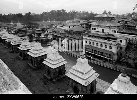 Le complexe du temple Pashupati est Katmandou est le terrain de crémation au Népal Banque D'Images