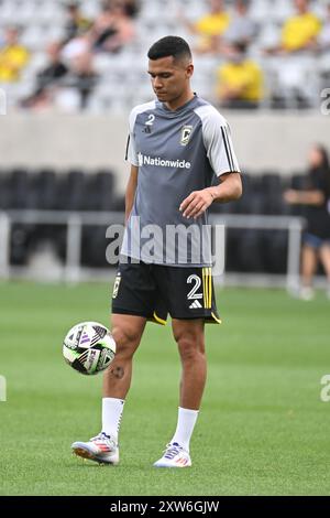 17 août 2024 : Andres Herrera (2), défenseur de l'équipage Columbus, lors des échauffements avant de jouer au New York City FC en quarts de finale de la Leagues Cup à Columbus, Ohio. Brent Clark/Cal Sport Media Banque D'Images