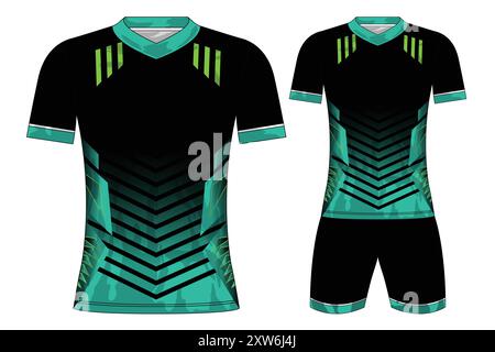 Personnalisable Football Jersey Designs Professional Soccer uniforme modèles vectoriel abstrait tribal tribal modèle coloré illustration pour le sport backgr Illustration de Vecteur