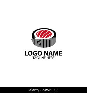vecteur de conception de logo de chat sushi Illustration de Vecteur