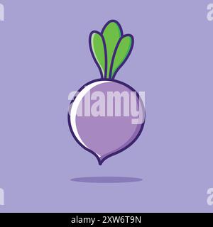 Icône navet illustration fruit Object clipart Turnip Cartoon concept isolé Illustration de Vecteur