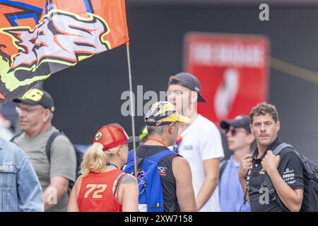 Spielberg, Autriche. 18 août 2024. SPIELBERG, AUTRICHE - 18 AOÛT : Feature fans pendant le MotoGP d'Autriche - échauffement Red Bull Ring le 18 août 2024 à Spielberg, Styrie.240818 SEPA 12 009 - 20240818 PD1295 crédit : APA-PictureDesk/Alamy Live News Banque D'Images