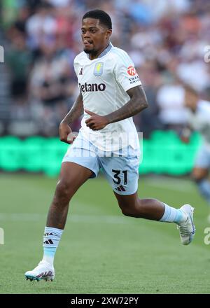 Londres, Royaume-Uni. 17 août 2024. Leon Bailey d'Aston Villa lors du match de premier League au London Stadium. Le crédit photo devrait se lire : Paul Terry/Sportimage crédit : Sportimage Ltd/Alamy Live News Banque D'Images