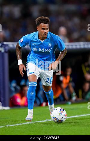 Naples, Italie. 10 août 2024. Cyril Ngonge de la SSC Napoli lors du match de la Coppa Italia Frecciarossa entre la SSC Napoli et le Modena FC au Stadio Diego Armando Maradona le 10 août 2024 à Naples, Italie crédit : Giuseppe Maffia/Alamy Live News Banque D'Images