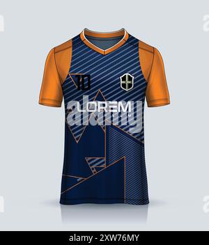 impression par sublimation, motif de sport, conception de jersey pour impression par sublimation, texture de jersey, conception de t-shirt, maillot de sport, chemise en jersey, maillot de football Illustration de Vecteur