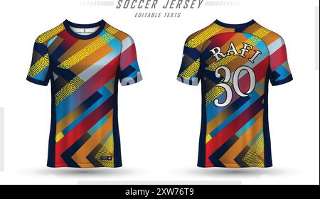 impression par sublimation, motif de sport, conception de jersey pour impression par sublimation, texture de jersey, conception de t-shirt, maillot de sport, chemise en jersey, maillot de football Illustration de Vecteur