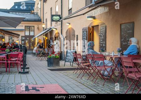 Quartier historique de Knäppingsborg pendant le festival annuel d'août à Norrköping, Suède Banque D'Images