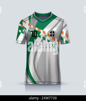 impression par sublimation, motif de sport, conception de jersey pour impression par sublimation, texture de jersey, conception de t-shirt, maillot de sport, chemise en jersey, maillot de football Illustration de Vecteur