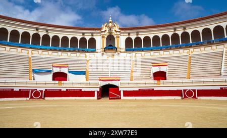 Visite gratuite à l'intérieur des arènes de Melilla, Espagne. La seule arène fonctionnelle de tout le continent africain. Banque D'Images