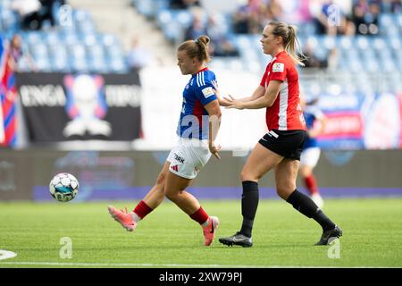 Oslo, Norvège, 17 août 2024 : Olaug Tvedten (10 Valerenga) tire le ballon lors du match de football de la Ligue Toppserien entre Valerenga et Arna Bjornar à Intility Arena à Oslo, Norvège (Ane Frosaker / SPP) Banque D'Images