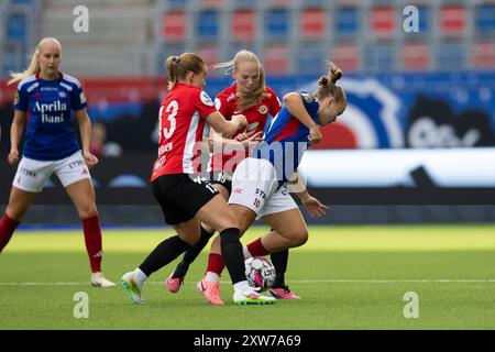 Oslo, Norvège, 17 août 2024 : Olaug Tvedten (10 Valerenga) combat pour le ballon lors du match de football de la Ligue Toppserien entre Valerenga et Arna Bjornar à Intility Arena à Oslo, Norvège (Ane Frosaker / SPP) Banque D'Images