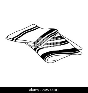 Châle de prière juif noir blanc tallit Yom Kippur Illustration de Vecteur