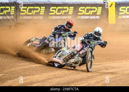 Cardiff, Royaume-Uni. 17 août 2024. Fredrik Lindgren (66 ans) de Suède lors du Grand Prix FIM Speedway de Grande-Bretagne au Principality Stadium, Cardiff le samedi 17 août 2024. (Photo : Ian Charles | mi News) crédit : MI News & Sport /Alamy Live News Banque D'Images
