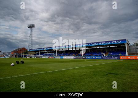 The Rink End lors du match de Vanarama National League entre Hartlepool United et Southend United à Victoria Park, Hartlepool le samedi 17 août 2024. (Photo : Mark Fletcher | mi News) Banque D'Images