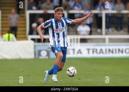 Louis Stephenson de Hartlepool United lors du match de Vanarama National League entre Hartlepool United et Southend United à Victoria Park, Hartlepool, samedi 17 août 2024. (Photo : Mark Fletcher | mi News) Banque D'Images