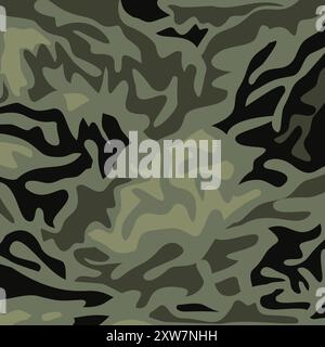 camouflage armée militaire dessin à la main illustration vectorielle sans couture fond de modèle Illustration de Vecteur