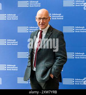 Le premier ministre John Swinney au Festival international du livre d'Édimbourg, en Écosse, au Royaume-Uni Banque D'Images