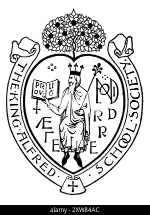 1898 bibliothèque pour la King Alfred School Society par l'architecte et designer C F A Voysey Banque D'Images