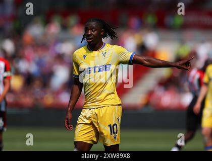 18 août 2024 ; Gtech Community Stadium, Brentford, Londres, Angleterre; premier League Football, Brentford contre Crystal Palace ; Eberechi Eze de Crystal Palace Banque D'Images