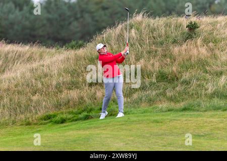 North Ayrshire, Écosse. 18 août 2024. Lauren Coughlin lors de la dernière manche de l’ISPS HANDA Women’s Scottish Open 2024 à Dundonald Links. Banque D'Images