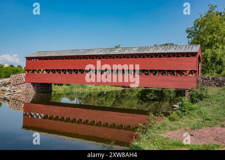 Un après-midi d'été au pont couvert de Sachs, Gettysburg Pennsylvanie États-Unis Banque D'Images