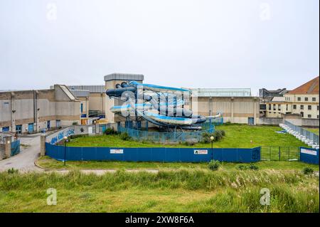 Flumes du centre de loisirs d'Aberdeen Beach, Écosse, Royaume-Uni, Europe Banque D'Images
