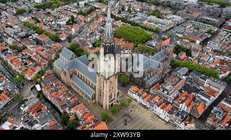 Vue aérienne du curch à Delft, pays-Bas Banque D'Images