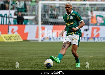 Sao Paulo, Brésil. 18 août 2024. Match entre Palmeiras et Sao Paulo pour la 23ème manche du Championnat brésilien 2024, à Allianz Parque, dans l'après-midi de ce dimanche 18. Photo : Adriana Spaca/SPP (Adriana Spaca/SPP) crédit : SPP Sport Press photo. /Alamy Live News Banque D'Images