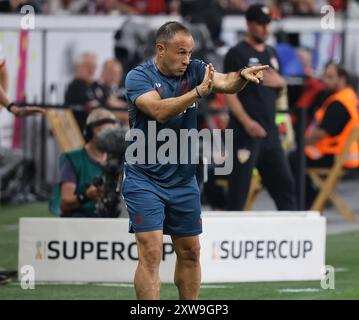 Entraîneur adjoint Sebastian Parrilla (Leverkusen), Leverkusen, Allemagne. 17 août 2024. Supercup, Bayer 04 Leverkusen - VfB Stuttgart. Crédit : Juergen Schwarz/Alamy Live News Banque D'Images