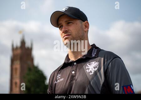 Taunton, Royaume-Uni. 18 août 2024. Sean Dickson de Somerset lors de la demi-finale de la Metro Bank One Day Cup entre Somerset et Leicestershire au Cooper Associates County Ground. Crédit : Dave Vokes/Alamy Live News Banque D'Images