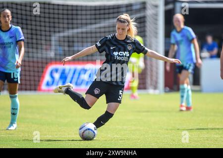 Washington, DC, États-Unis. 18 août 2024. Washington, DC, États-Unis, 18 août 2024 : Annaïg Butel (5 Washington Spirit) lors de l'amical international entre Washington Spirit et Arsenal à Audi Field à Washington, DC, États-Unis (USAGE ÉDITORIAL UNIQUEMENT). (Rebekah Wynkoop/SPP) crédit : SPP Sport Press photo. /Alamy Live News Banque D'Images
