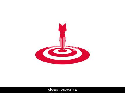 Logo Rocket et Target Shape, minimaliste et moderne logo Template Premium. Fichier modifiable Illustration de Vecteur