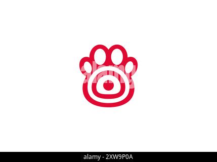 Logo Paw Dog et Target, minimaliste et moderne modèle de logo Premium. Fichier modifiable Illustration de Vecteur