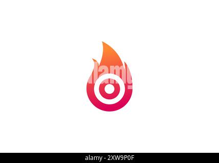 Logo Fire ball et Target Arrow, modèle de logo minimaliste et moderne Premium. Fichier modifiable Illustration de Vecteur