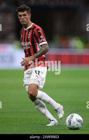 Milan, Italie. 17 août 2024. Christian Pulisic de l'AC Milan lors du match de Serie A à Giuseppe Meazza, Milan. Le crédit photo devrait se lire : Jonathan Moscrop/Sportimage crédit : Sportimage Ltd/Alamy Live News Banque D'Images