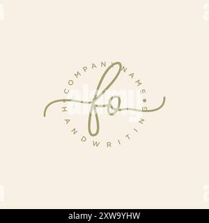 FO logo d'écriture manuscrite initiale Illustration de Vecteur