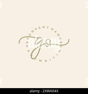 Logo GO initial Handwriting Illustration de Vecteur