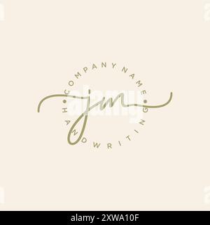 Logo d'écriture manuscrite initiale de JM Illustration de Vecteur