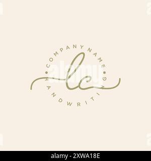 Logo d'écriture manuscrite initiale LC Illustration de Vecteur