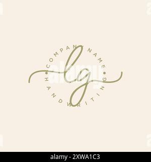 Logo LG initial Handwriting Illustration de Vecteur