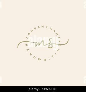 Logo MS initial Handwriting Illustration de Vecteur