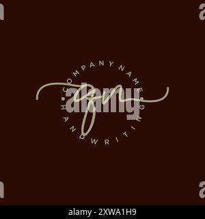 Logo d'écriture manuscrite initiale QN Illustration de Vecteur