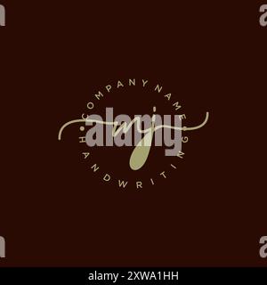 Logo d'écriture manuscrite initiale MJ Illustration de Vecteur