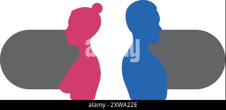 Comparaison homme-femme. Elément de couleur infographique Illustration de Vecteur
