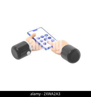 Déverrouiller l'écran. Écran du smartphone. Motif graphique comme symbole de protection. Sécurité du téléphone, protection mobile.rendu 3D sur fond blanc. Banque D'Images