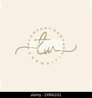 Logo d'écriture manuscrite initiale TW Illustration de Vecteur